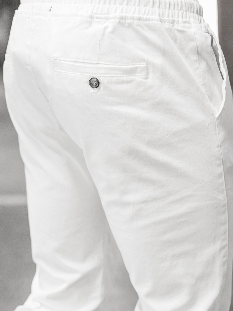 Spodnie męskie chino joggery białe OZONEE JB/JP1145/1