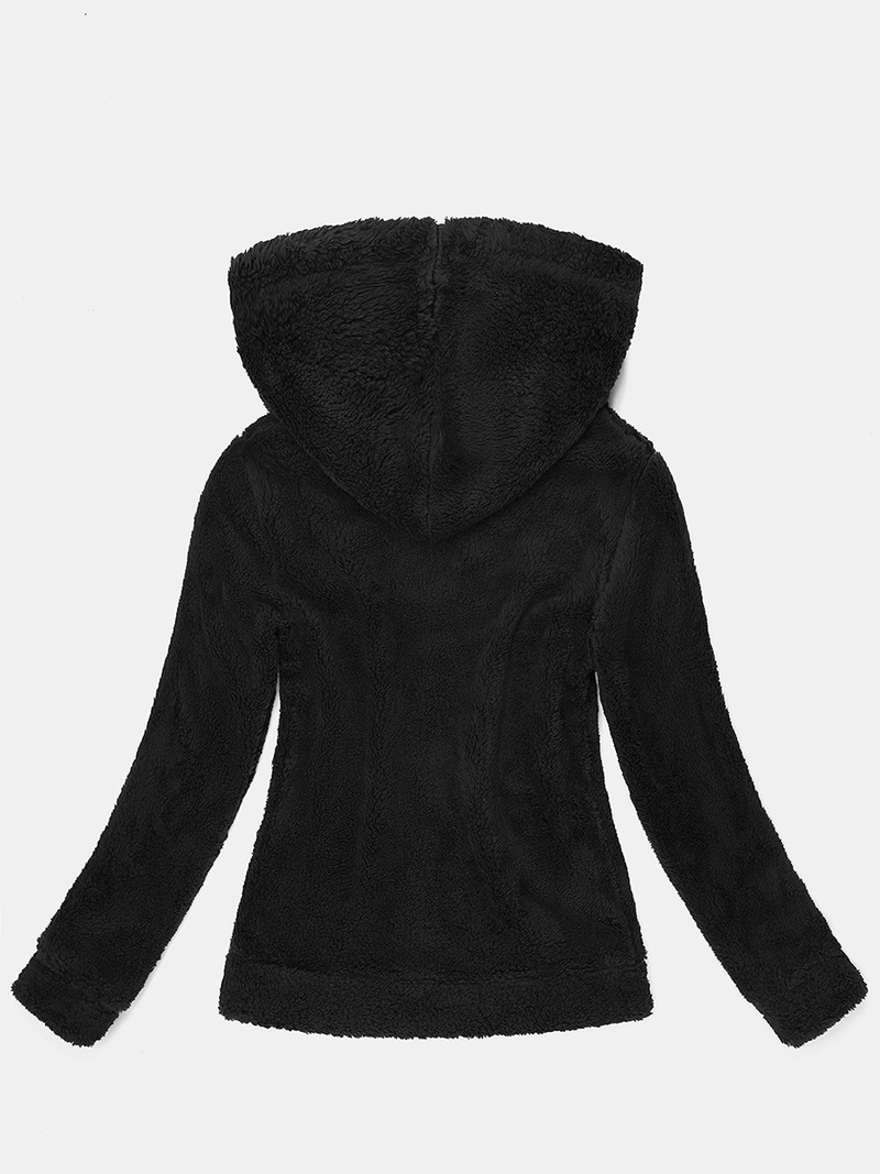 Bluza damska rozpinana z kapturem czarna OZONEE JS/HH007/1