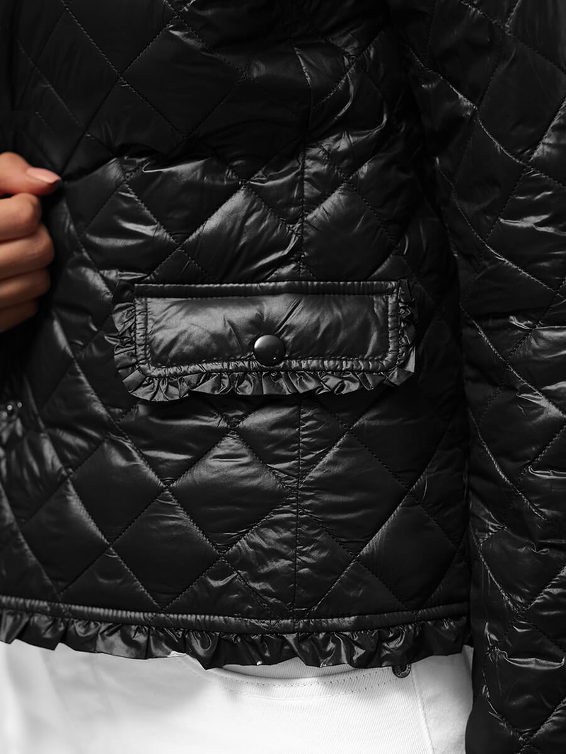 Kurtka damska pikowana czarna OZONEE O/H956