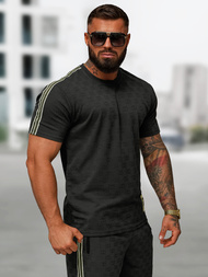 Komplet dresowy męski krótki czarny OZONEE O/QQ1608AB