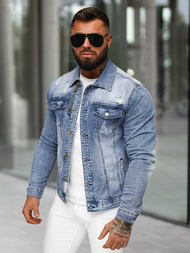 Чоловіча джинсова куртка cиня OZONEE NB/MJ522B