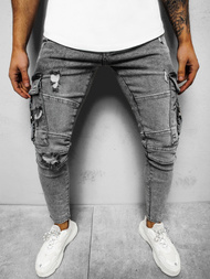 Spodnie jeansowe męskie szare OZONEE O/B5721Z