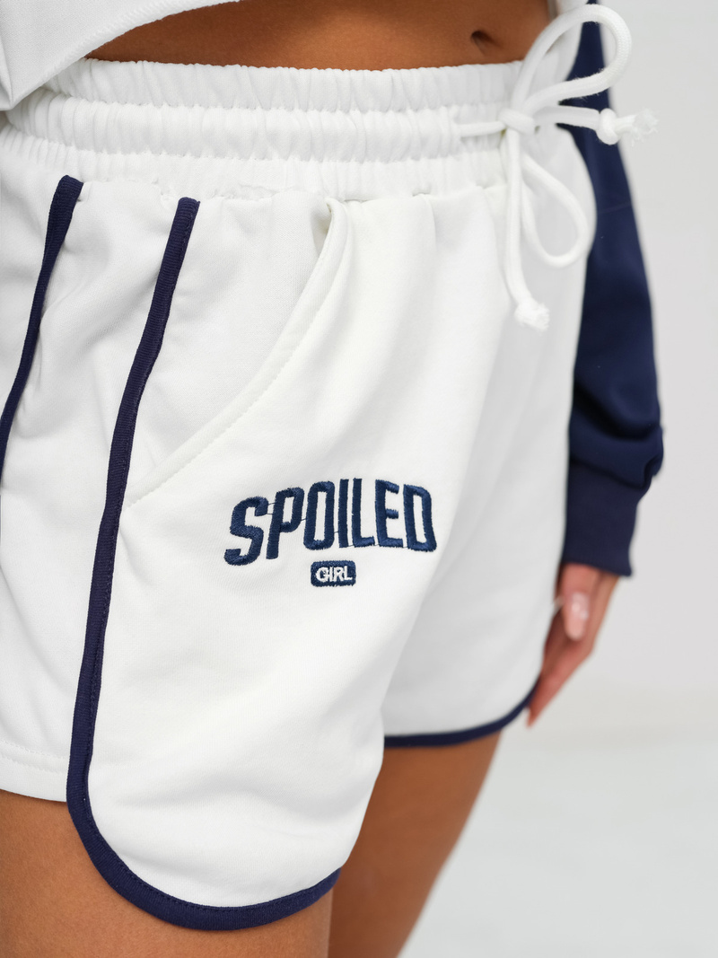 Komplet dresowy damski dwuczęściowy biało-granatowy OZONEE JS/M58631AB