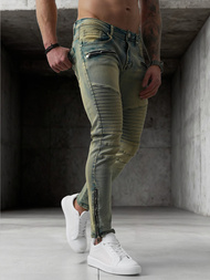 Spodnie jeansowe męskie slim fit niebieskie OZONEE O/EM8951