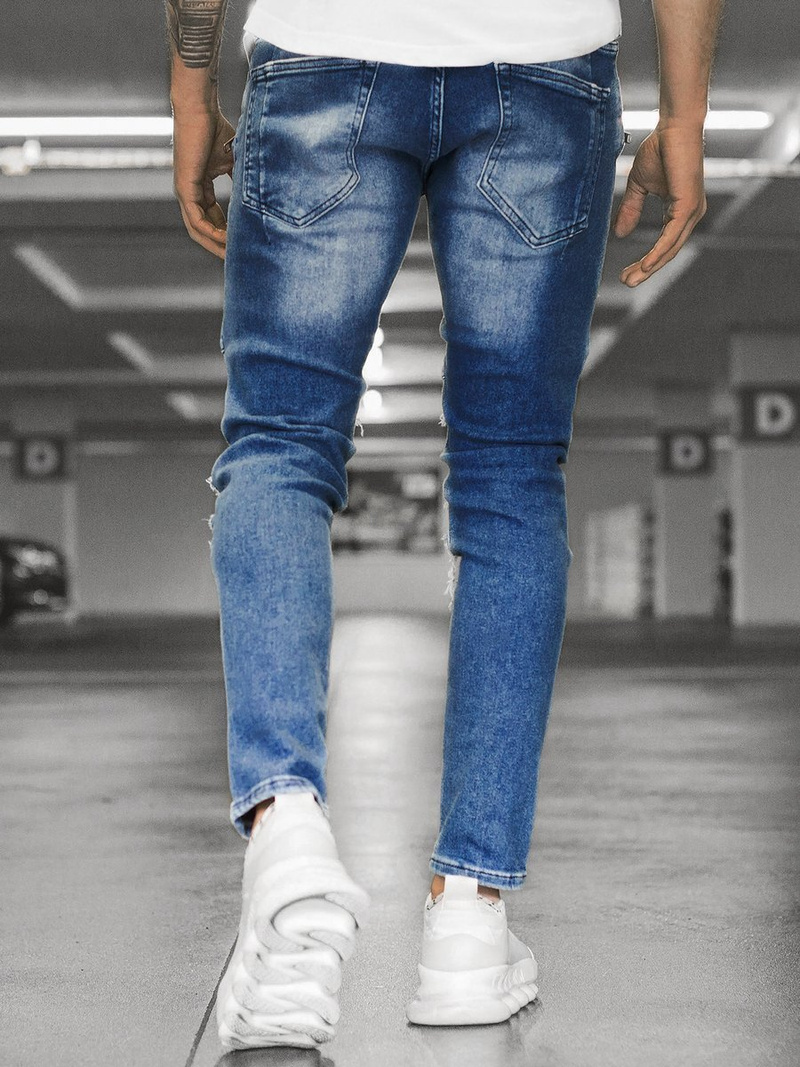 Spodnie jeansowe męskie niebieskie OZONEE O/B5585