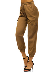 Spodnie damskie joggersy camelowe OZONEE O/HM006