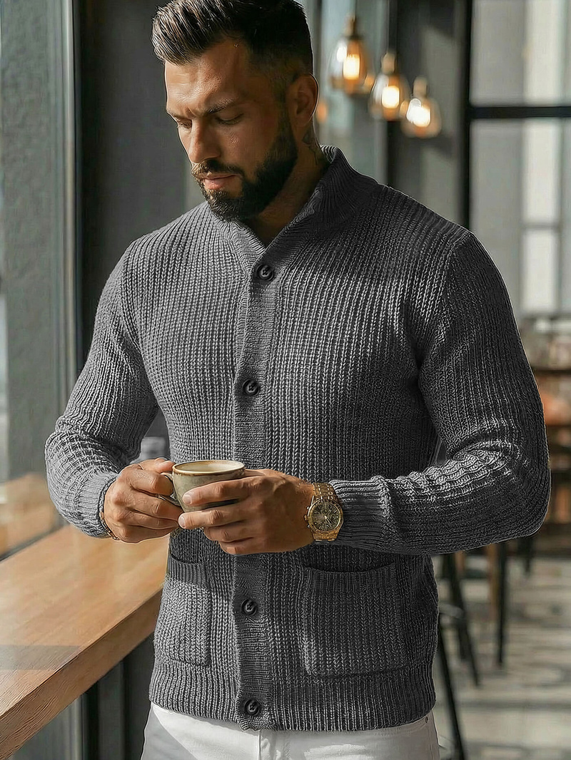 Sweter męski grafitowy OZONEE NB/MM6020/3Z