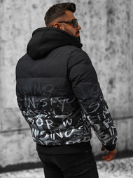 Kurtka zimowa męska pikowana czarno-biała OZONEE JS/27M8102