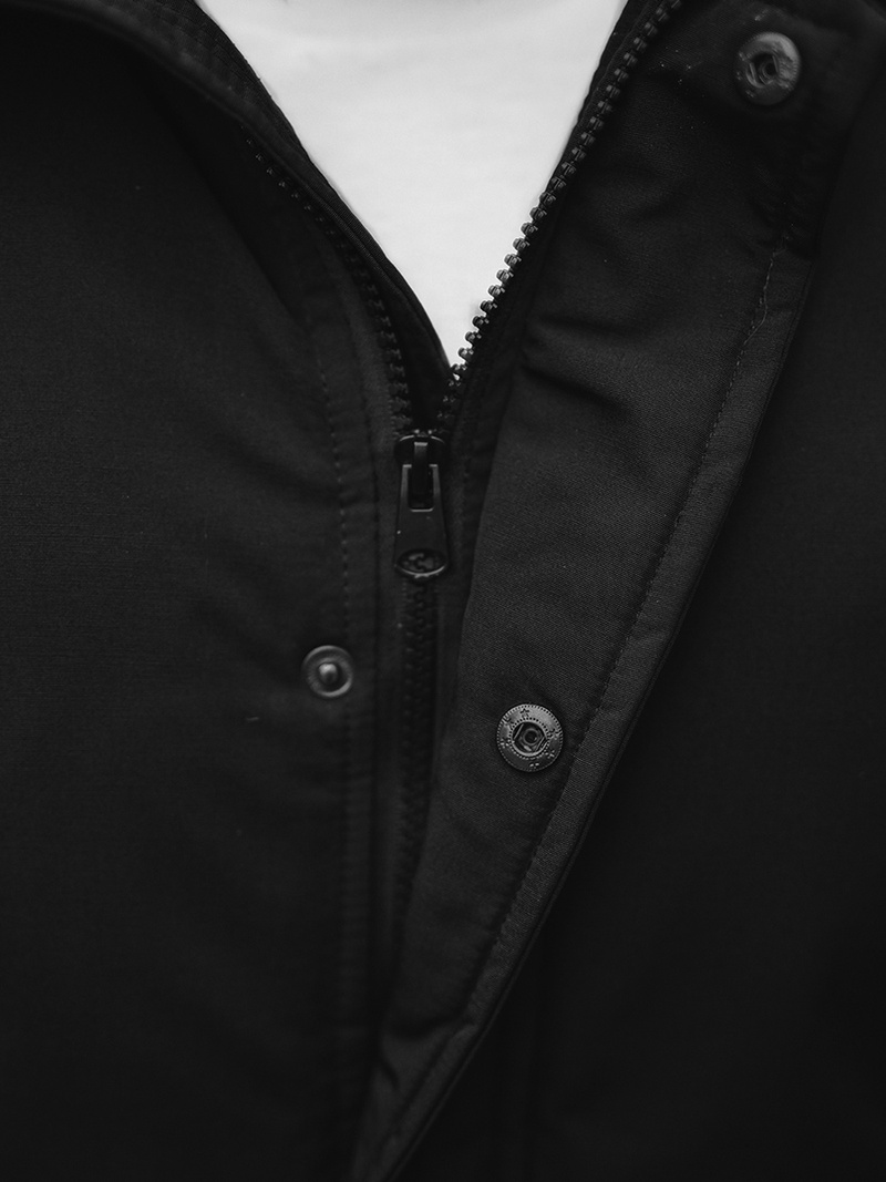 Kurtka zimowa męska z futerkiem czarna OZONEE JS/M2019/392