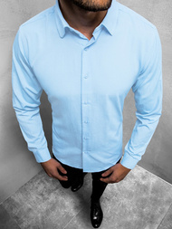 Класична сорочка чоловіча Яскраво-Синя OZONEE MECH/2122Z 