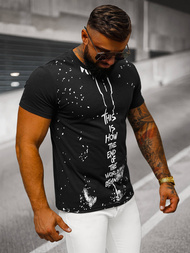 T-shirt męski czarny OZONEE O/8T1259/3