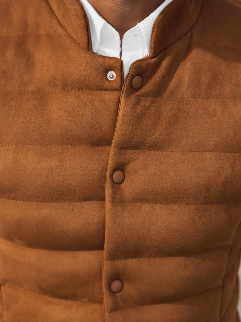 Kamizelka męska pikowana jasno-camelowa OZONEE DE/2094