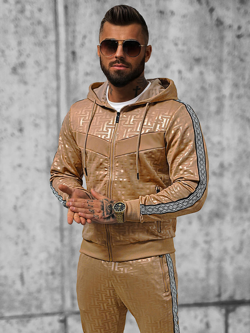 Komplet dresowy męski beżowy OZONEE O/3A165