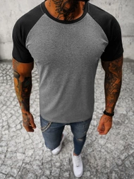 T-shirt męski grafitowo-czarny OZONEE JS/8T82/6