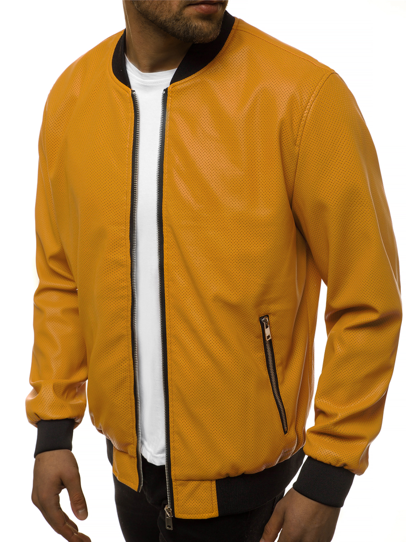 Kurtka skórzana męska camelowa OZONEE N/6125