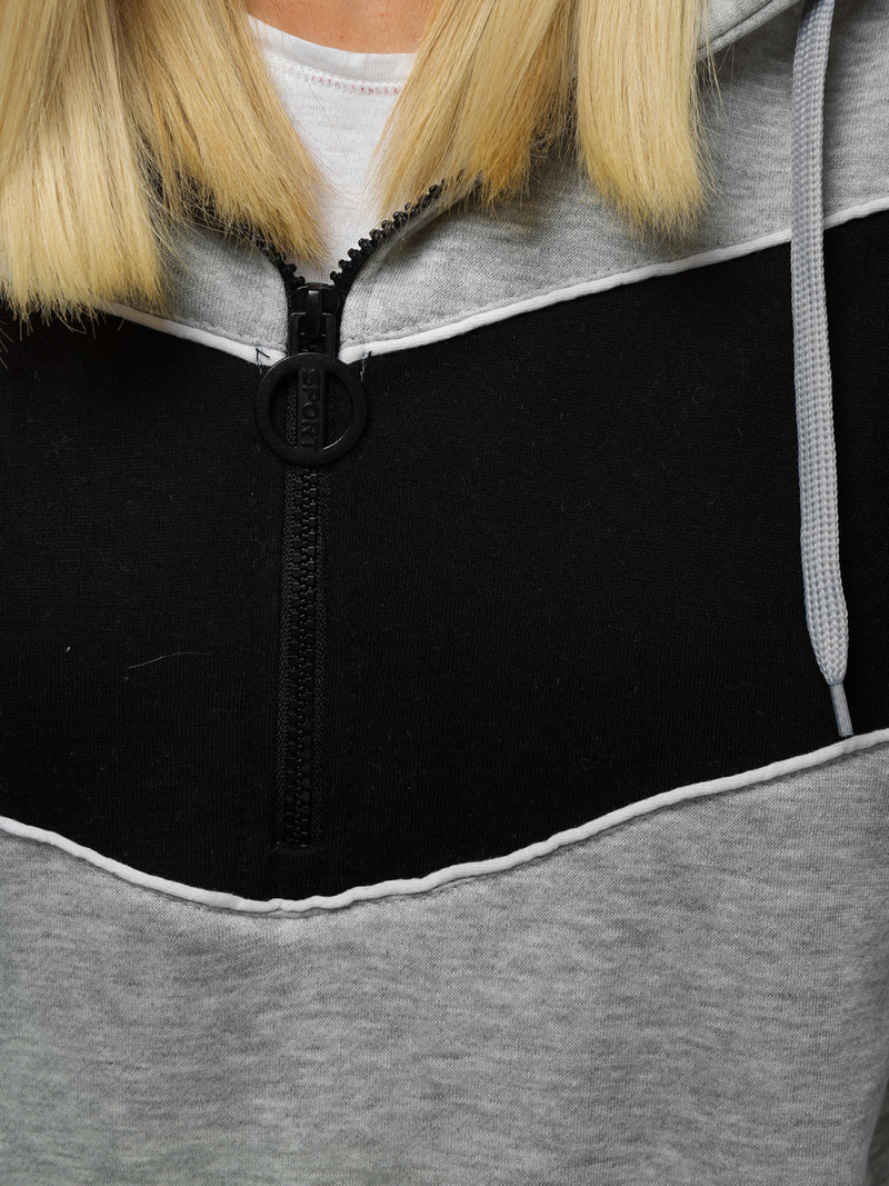 Bluza z kapturem damska szara OZONEE JS/KSW2036