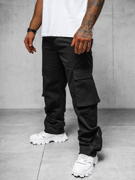 Spodnie męskie cargo wide leg czarne OZONEE O/G3016Z