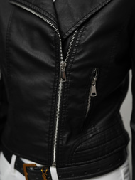 Kurtka skórzana damska ramoneska czarna OZONEE JS/11Z8028Z