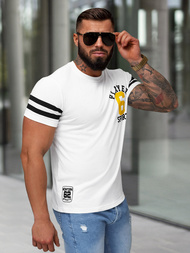 T-shirt męski slim fit biały OZONEE JS/8B1391/1