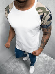 T-Shirt męski biały-moro OZONEE O/1176 