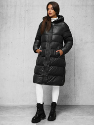 Płaszcz zimowy damski pikowany czarny OZONEE JS/5M3253/392