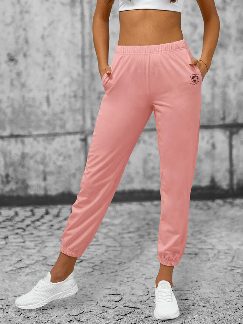 Spodnie dresowe damskie jasno-różowe OZONEE O/SYM2192