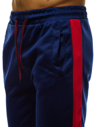 Spodnie dresowe męskie granatowo-czerwone OZONEE JS/JZ11007