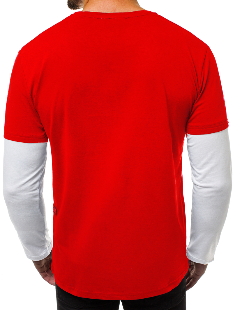 Longsleeve męski czerwony OZONEE O/1292Z