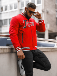 Kurtka męska bomberka czerwona OZONEE JS/84M3013/270Z