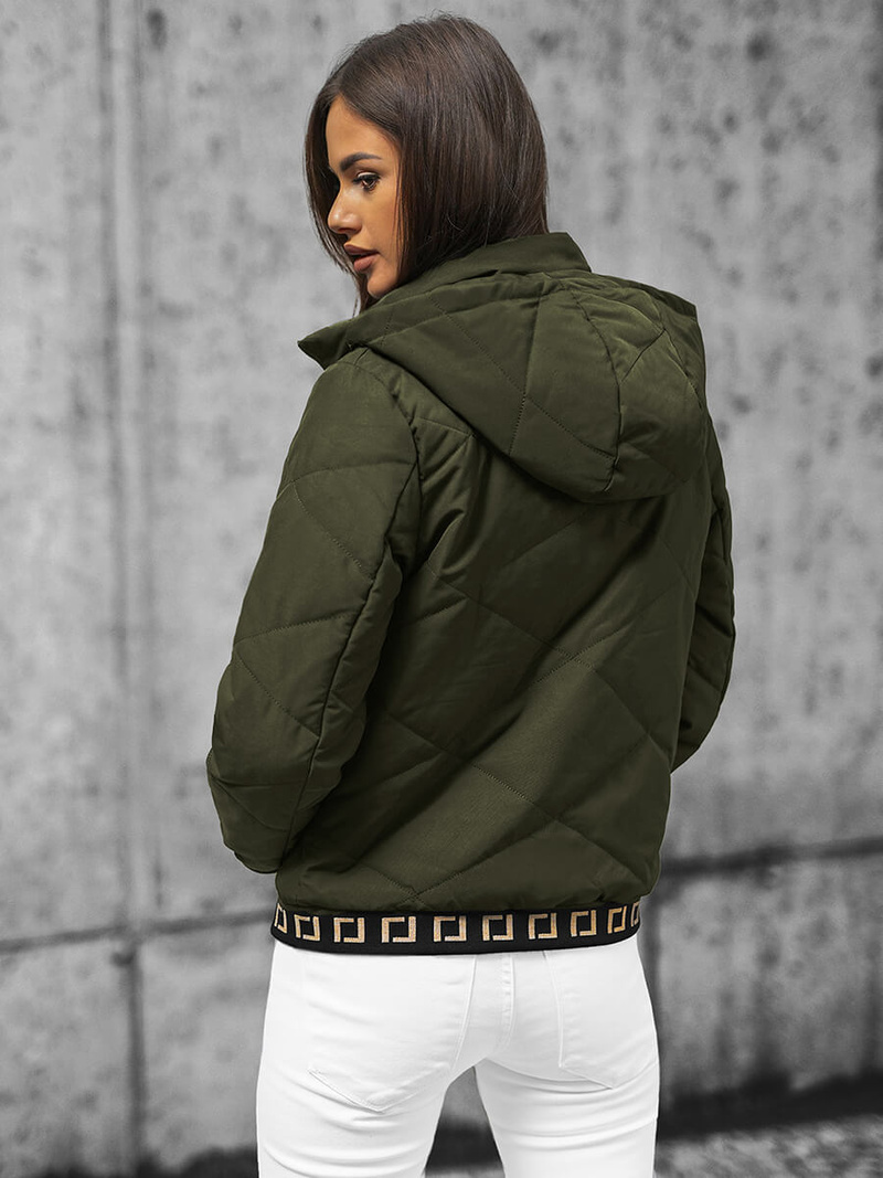 Kurtka damska pikowana zielona OZONEE JS/16M9082/136