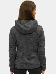 Bluza damska rozpinana z kapturem czarna OZONEE JS/HD111/1
