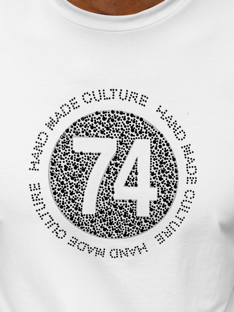 T-Shirt męski biały OZONEE NB/3003