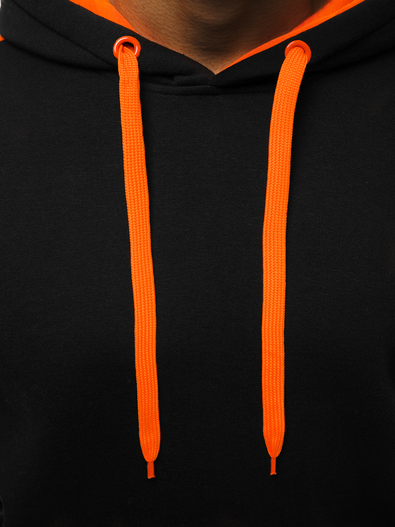 Bluza z kapturem męska czarno-pomarańczowa OZONEE JS/2012Z