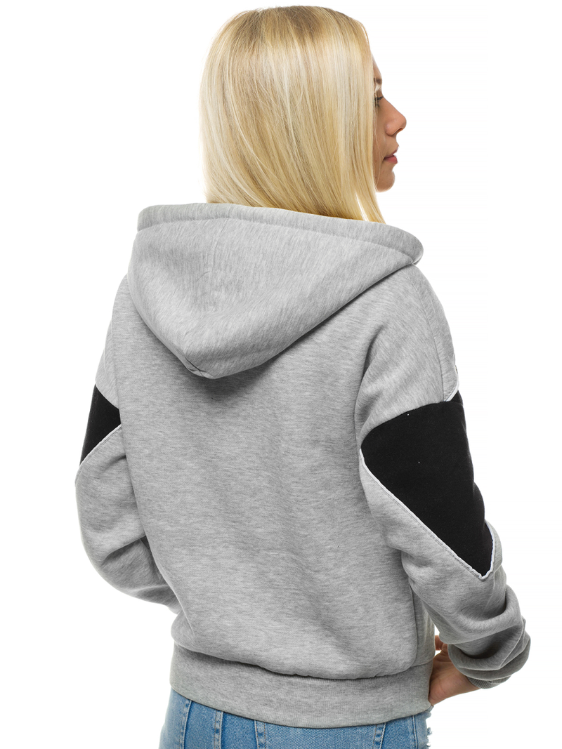 Bluza z kapturem damska szara OZONEE JS/KSW2036