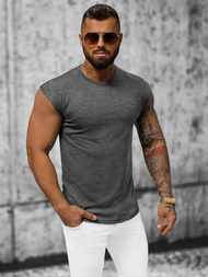 Koszulka bez rękawów męska grafitowa OZONEE O/1265Z