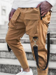 Spodnie męskie chino joggery camelowe OZONEE G/11133