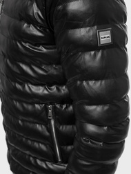 Kurtka zimowa skórzana męska czarna OZONEE O/9025