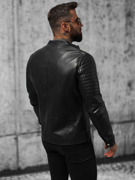 Kurtka skórzana męska czarna OZONEE JS/11Z8017