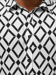 Сорочка чоловіча біло-чорна OZONEE E/9000/16