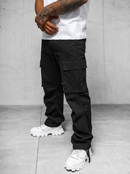 Spodnie męskie cargo wide leg czarne OZONEE O/G3179Z