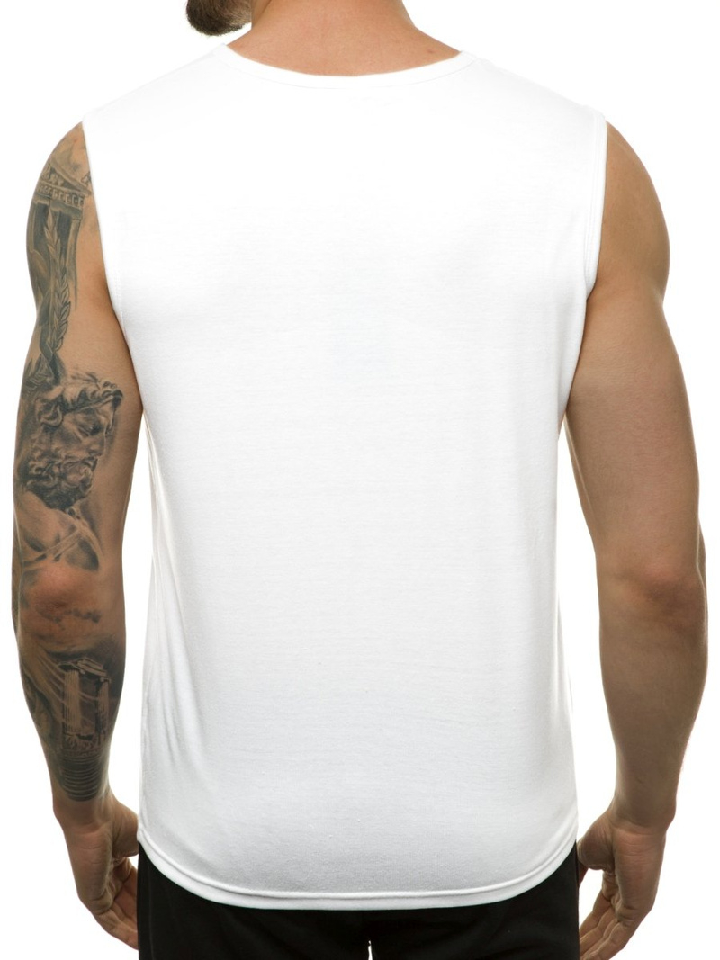 T-Shirt męski bez rękawów biały OZONEE JS/KS2091