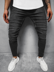 Spodnie jeansowe męskie czarne OZONEE DP/696/3