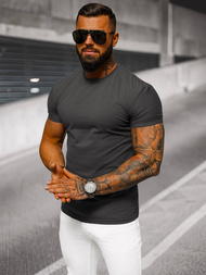 T-shirt męski slim fit grafitowy OZONEE NB/MT3001Z