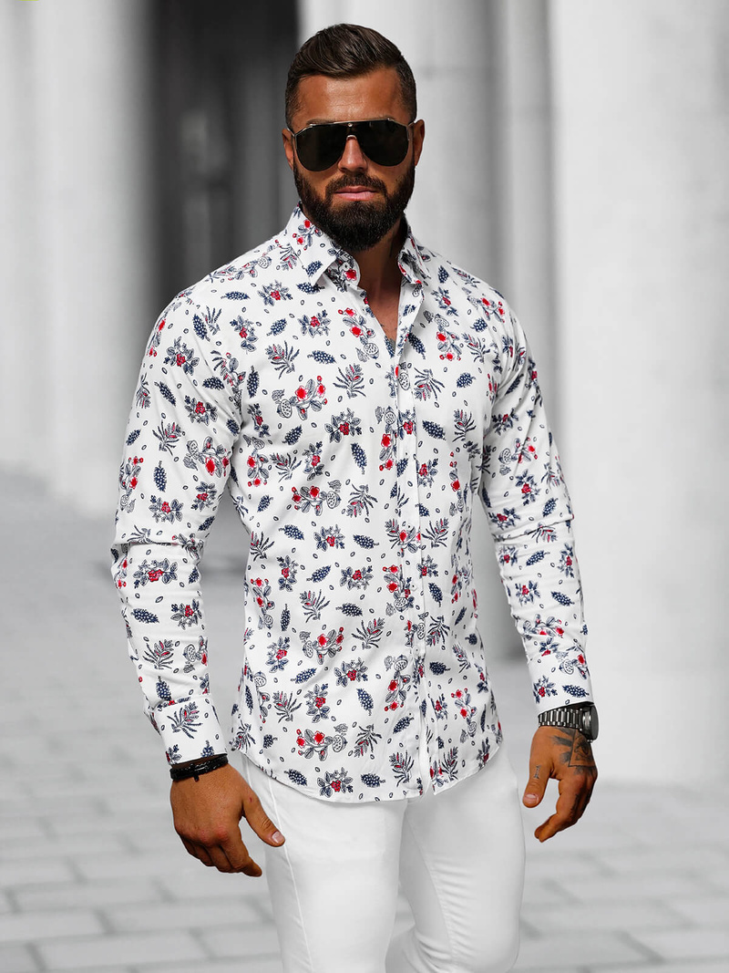 Koszula męska biała OZONEE O/733914