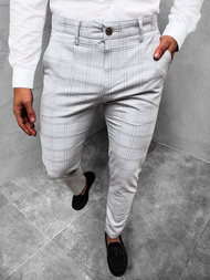 Spodnie męskie chino materiałowe szare OZONEE DJ/5590