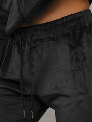 Komplet dresowy damski welurowy czarny OZONEE JS/8C1176/3Z