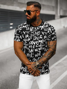 T-shirt męski czarny OZONEE O/T1268/3