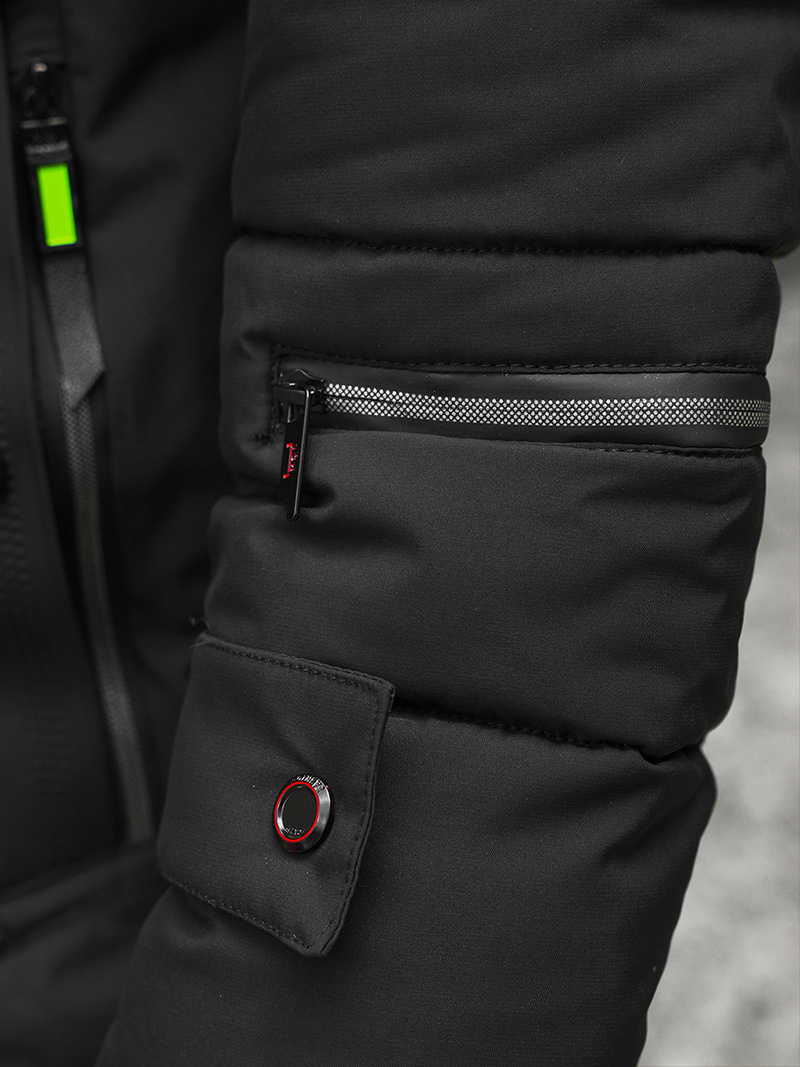 Kurtka zimowa męska czarna OZONEE JS/22M55/392