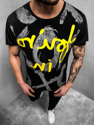 T-Shirt męski czarny OZONEE JS/KS1985Z