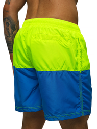 Spodenki kąpielowe męskie żółto-niebieskie OZONEE JS/HM057